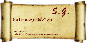 Selmeczy Géza névjegykártya