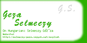 geza selmeczy business card